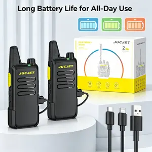 JUCJET T20D Digital Walkie Talkies 2 Pack, Updated T20 Handheld Two-Way Radios with Frequency Copying, Noise Reduction & VOX, Rechargeable Intercom for Outdoor Travel