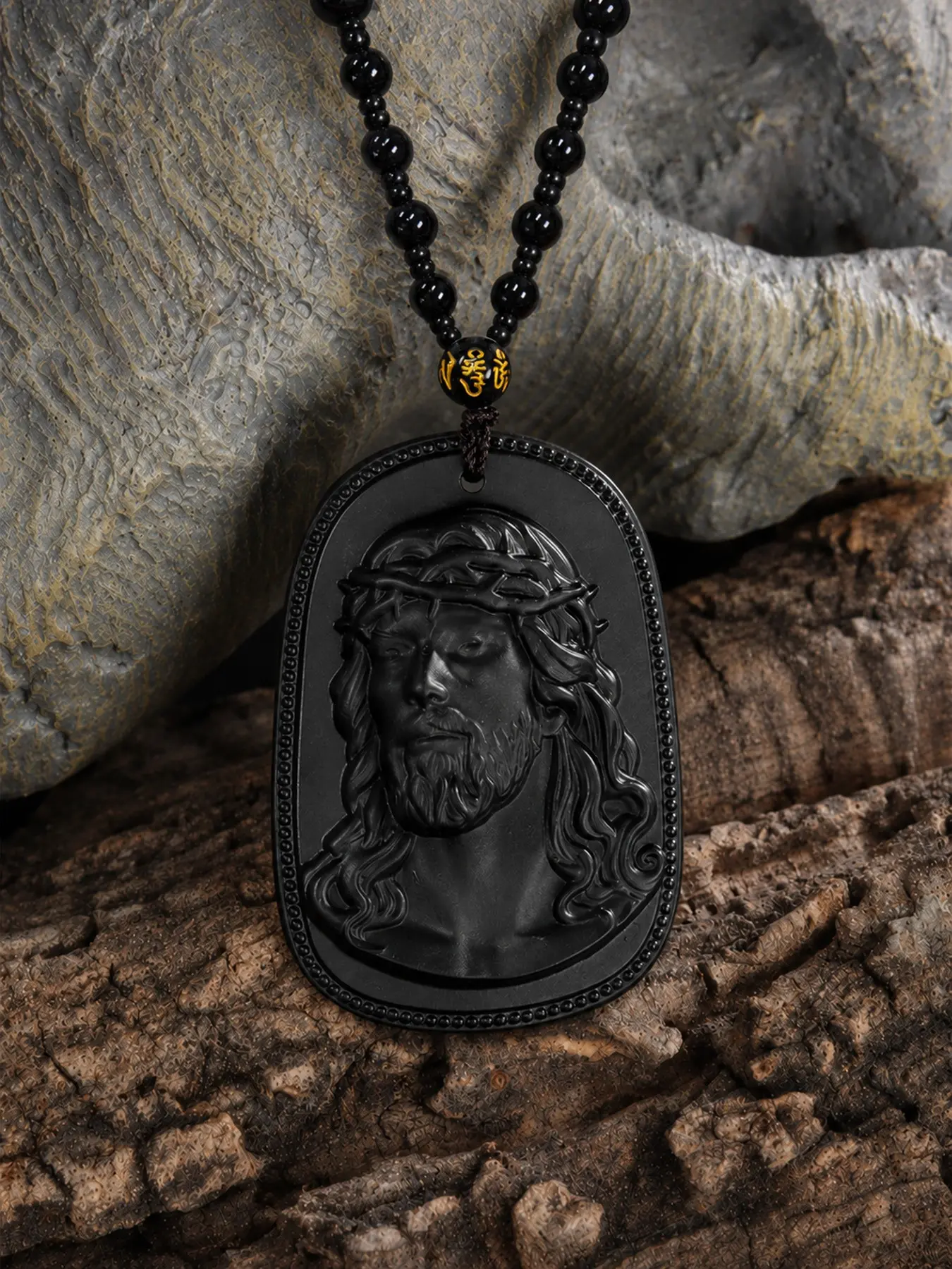 Jesus Christ Pendant Necklace, Crown of Thorns Pendant, Christian Faith Jewelry, Exquisite Jewelry Gift, Catholic Religious Necklace for Men