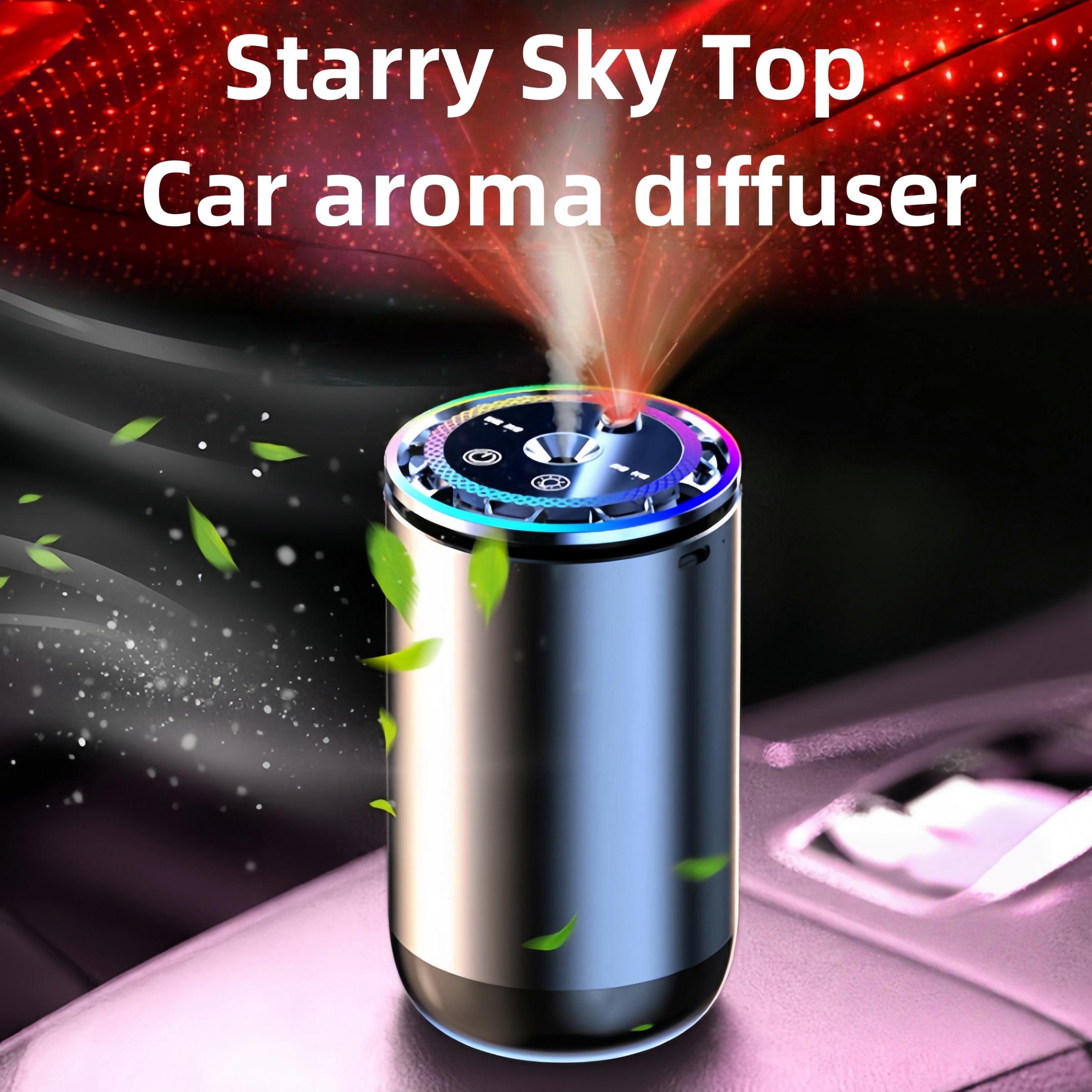 Portable Smart Aromatherapy Diffuser, USB Humidifier with Starlight Projector, Starry Projection, Battery Powered, 7 Color Changing Lights, Humidifier Atmosphere Light, Home & Car Decor Gift, Rechargeable Portable Humidifier, Aroma Diffuser Humidifiers