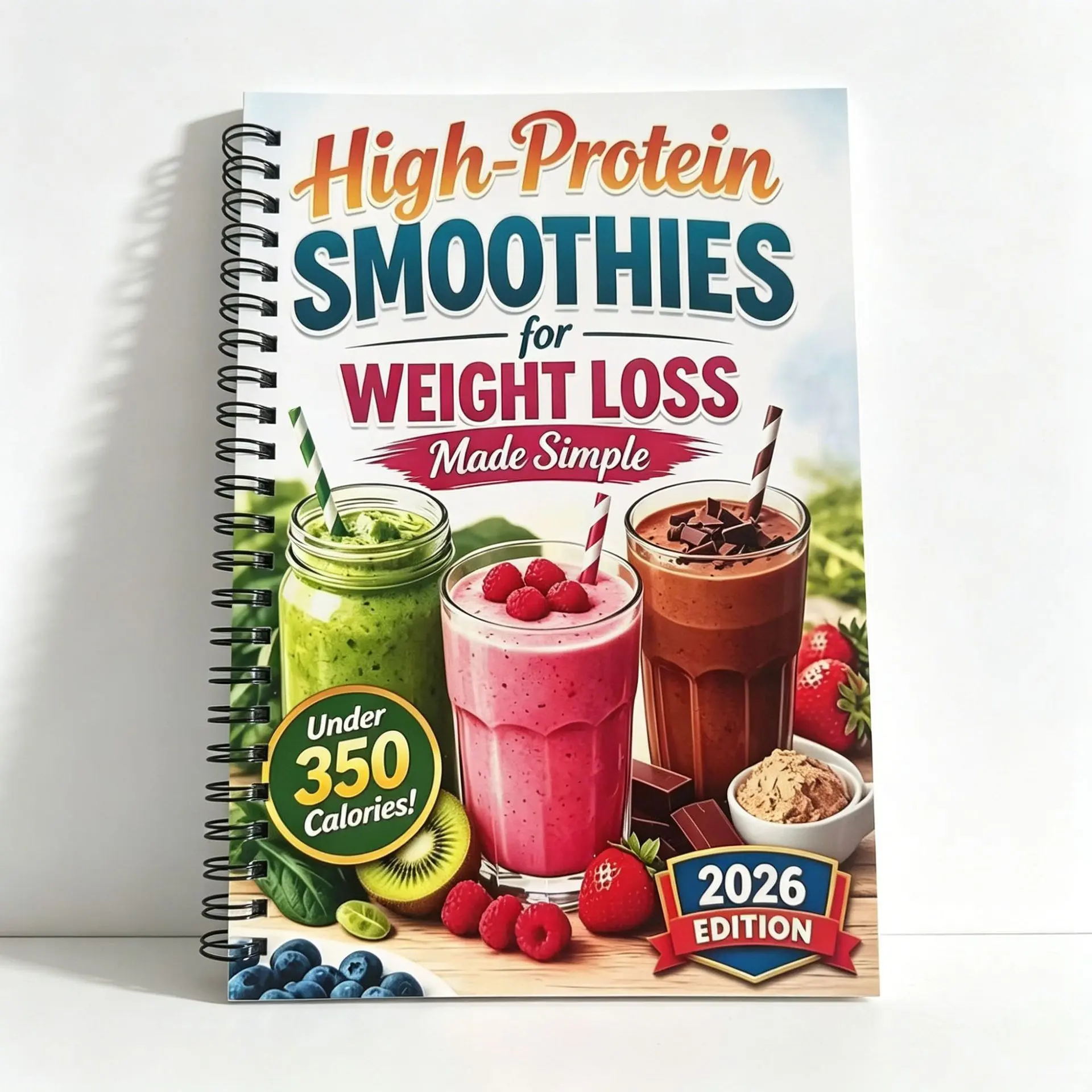 High-Protein Smoothie Recipes Notebook, Weight Loss Shake Formulas, High-Protein Ice Cream Recipe Book, Healthy Eating Guide