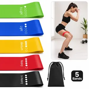 Resistance Bands for Workout, Portable Exercise Bands for Home Gym, Yoga, Pilates, Glutes & Full Body Training, 1 Set