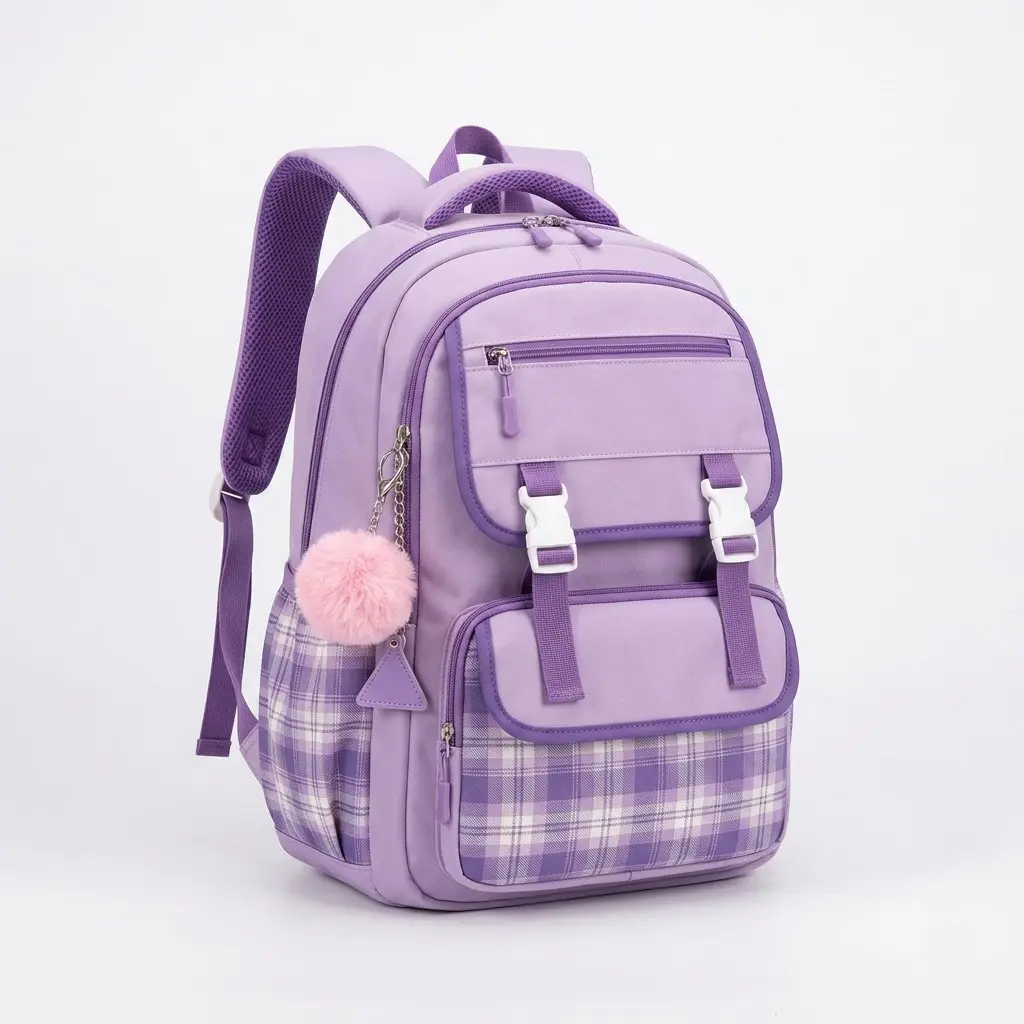 Unisex Chic Letter Print Backpack with Color-Block Design, Adjustable Oxford Nylon Bag for Travel & School, Fits 10-Inch Laptop