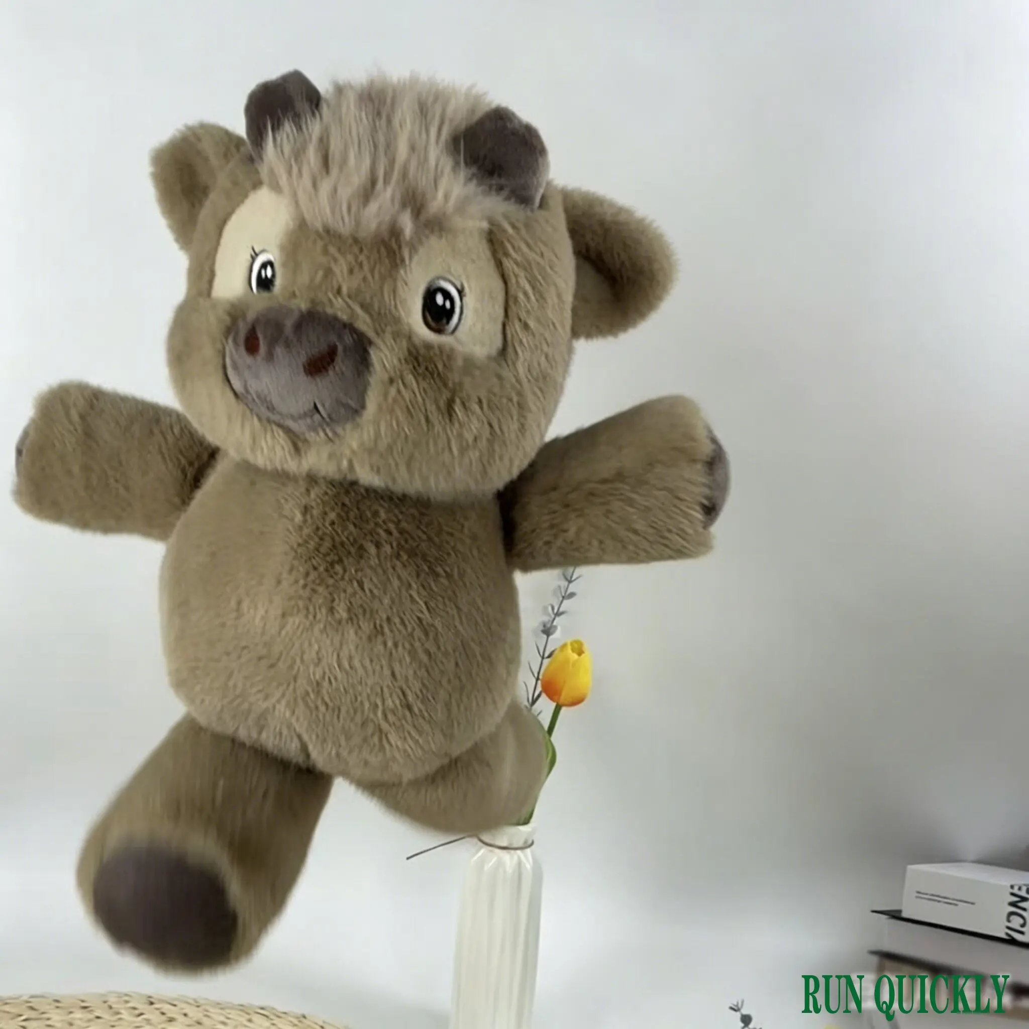 Ultra Soft Highland Cow Plush Doll, Interactive Running Pose, Cute Hugging Plush Toy, Gift for Kids and Cow Lovers, Home Decor Companion, Cow Stuffed Animal