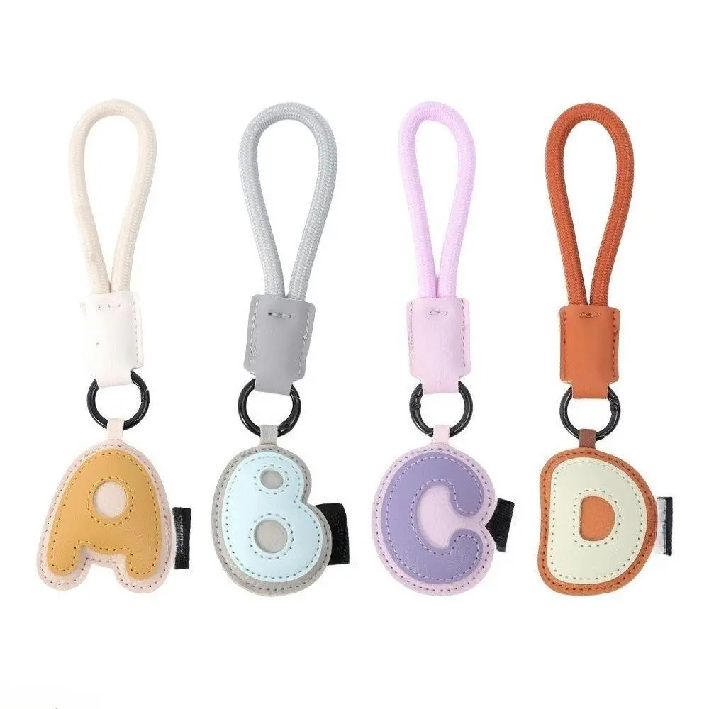 Hot Selling Korean Japanese Dopamine Color Alphabet Leather Keychain For Women, Single Initial PU Stackable Bag Pendant, Lightweight Waterproof Bag Ornament For Handbag Backpack Car Key Daily Styling Sweet Gift