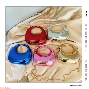 Metallic Chain Handbag for Women, Convertible Mini Clutch with Lipstick Holder & Coin Purse for Evening Parties, Womens Gifts
