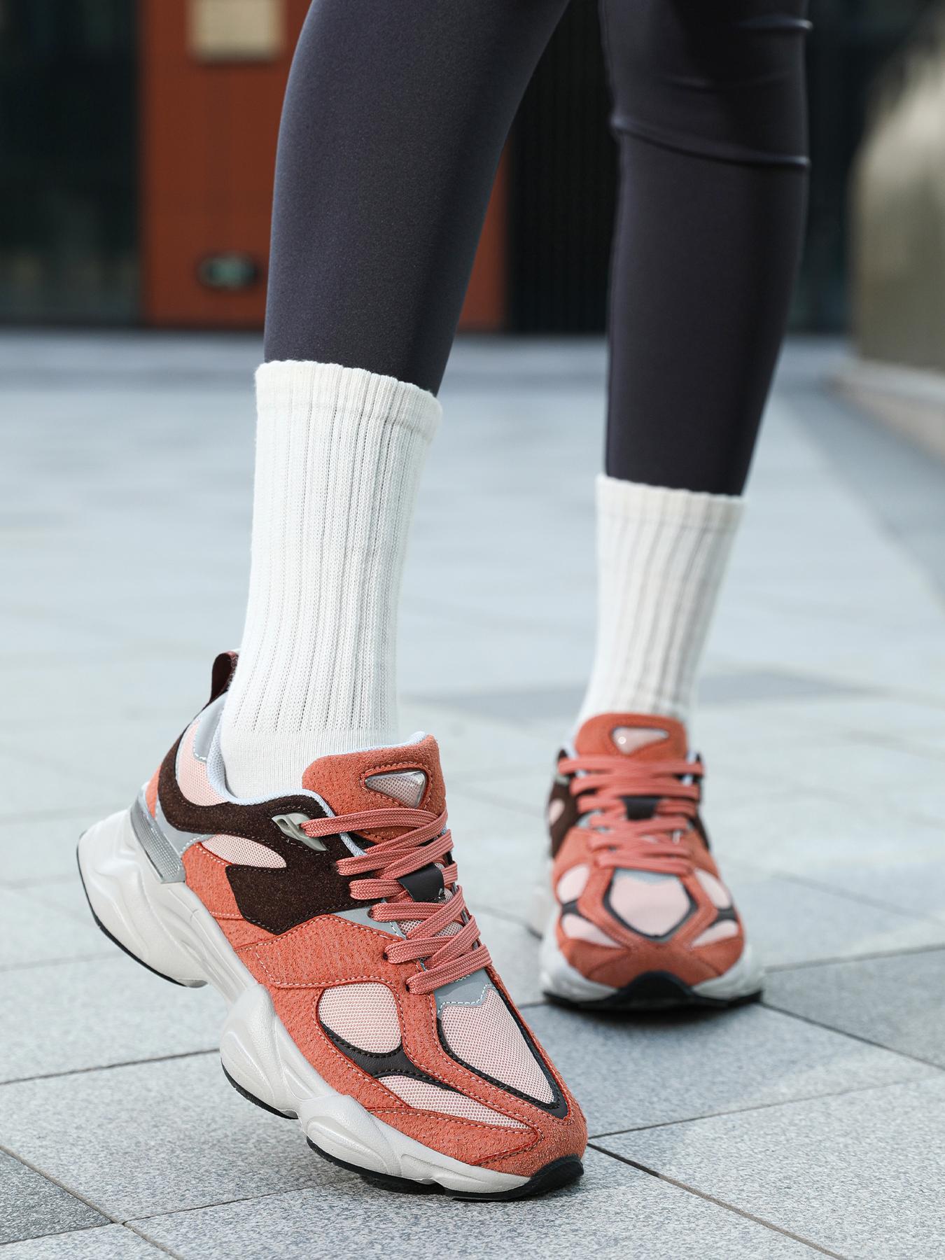 Men's Colorblock Lace Up Running Shoes, Lightweight Breathable Comfortable Sports Shoes, Gym Shoes, Athletic Running Shoes, Trendy Non-slip Sneakers for Outdoor Hiking Travel