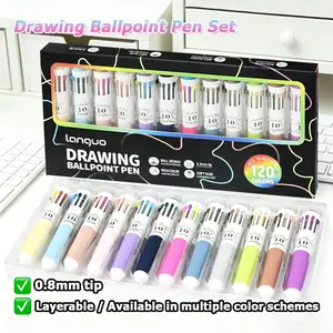 Professional Art Drawing Pens, Artist Pens, 12-Piece Set with Soft Grip Handles, 120 Colors, Premium Art Supplies, Ideal for Sketchbooks & Thick Paper, Back-To-School DIY Crafts