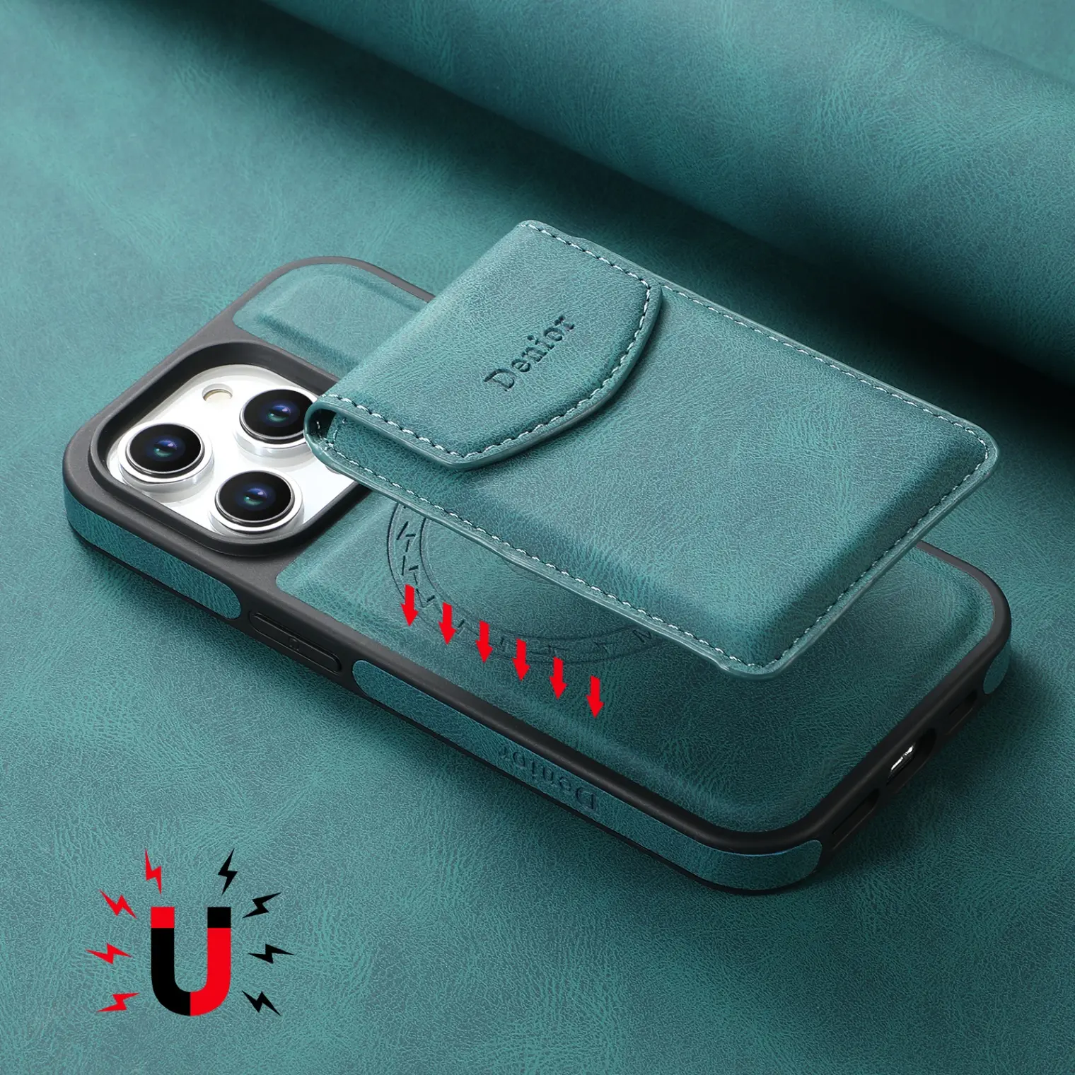 2-in-1 Detachable MagSafe Wallet Case, Strong Magnetic Leather Card Holder & Shockproof Cover for iPhone 17 16 15 Pro Max 14 13
