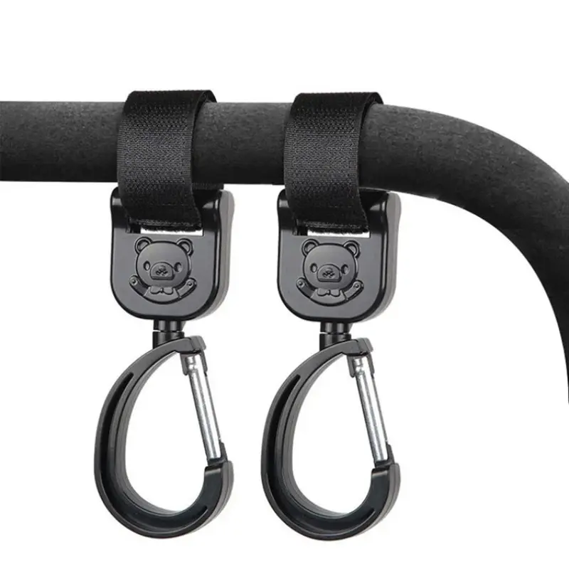 Baby Pram Hooks Rotate Hanging Bag, 360 Degree Cart Organizer, Storage Bag Hanger, Universal Outdoor Stroller Accessories