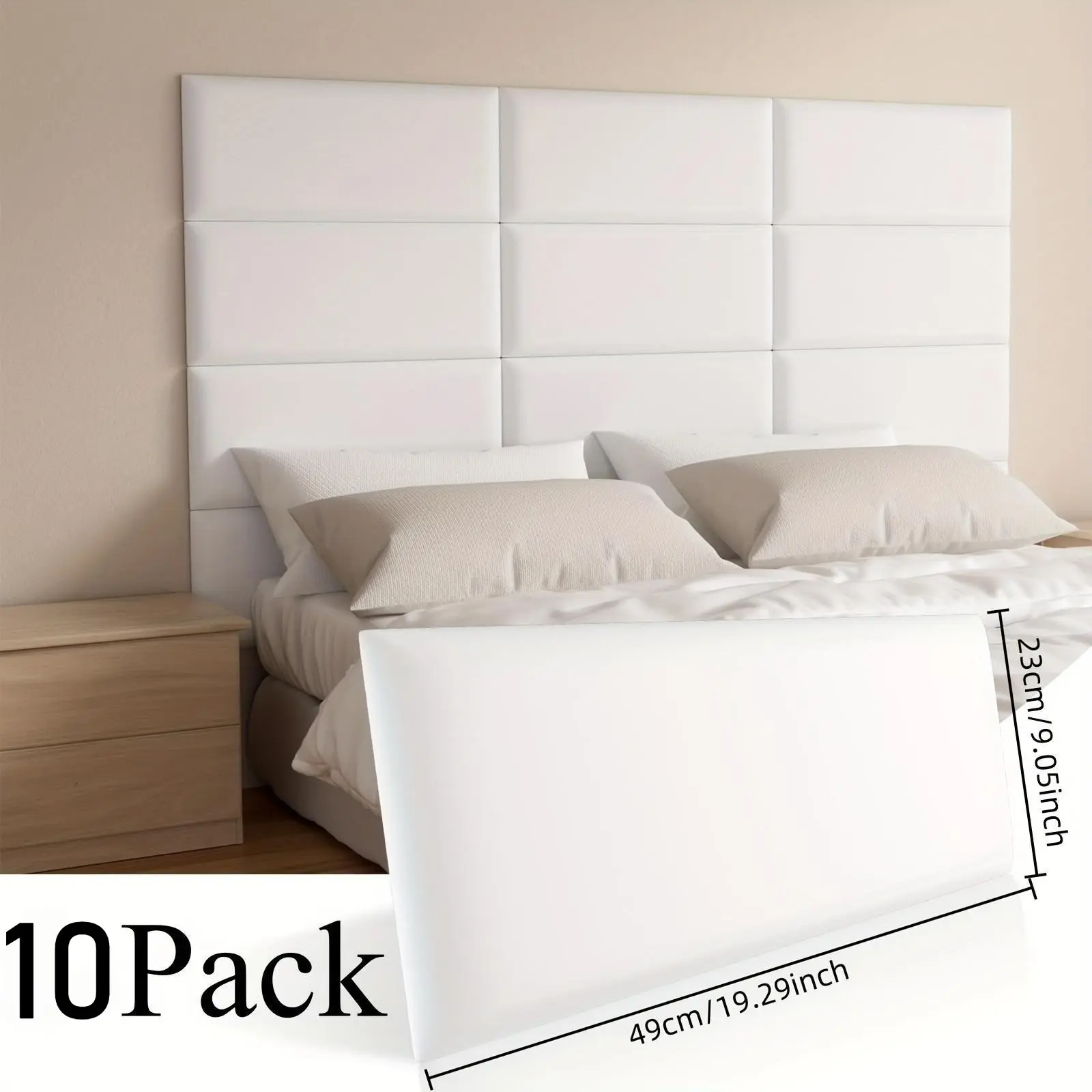 10pcs 3D Self-Adhesive Wall Stickers, Accent Wall Peel And Stick, Interior Wall, Leather Material, Soft Comfortable, Bed Head Background, TV Background, Easy Clean, No Glue Removal