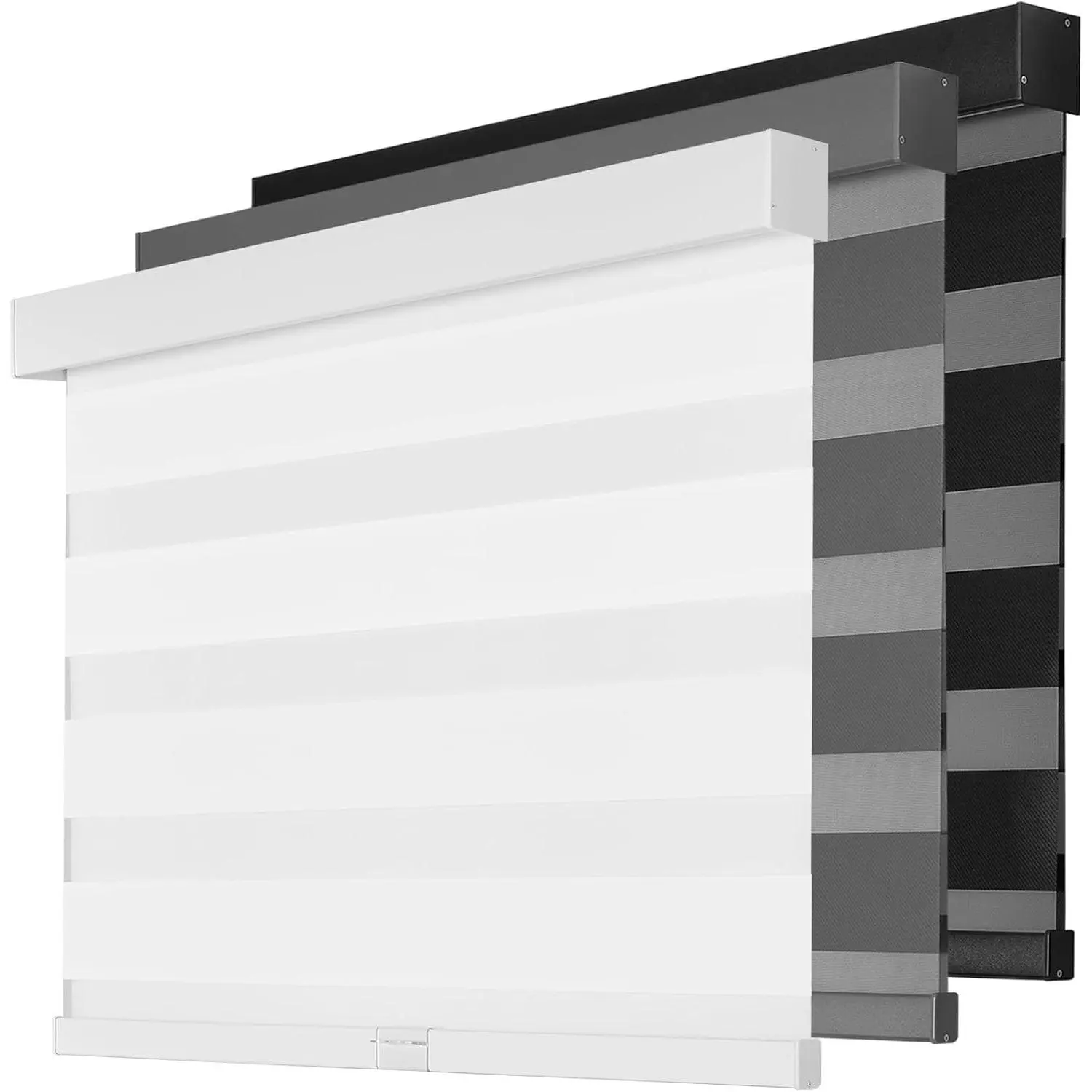 Cordless Zebra Blinds for Indoor Windows, 10" W x 72" H, White