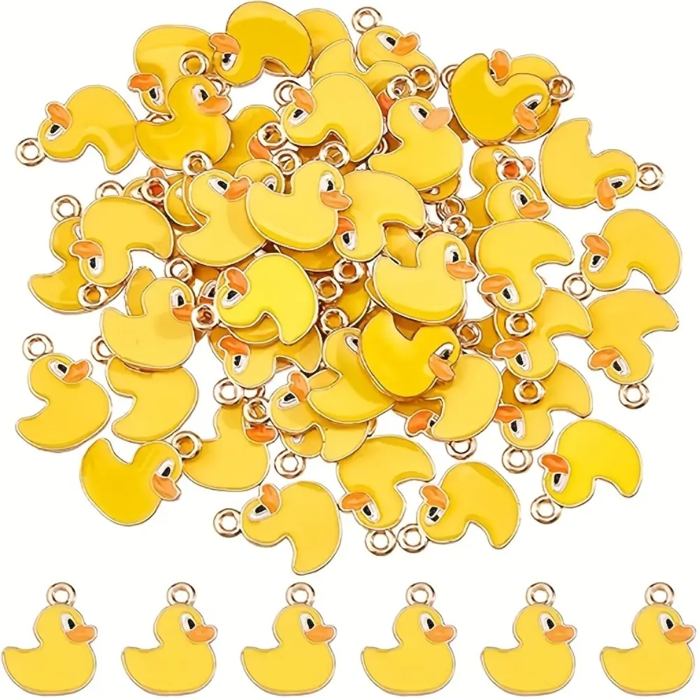 43pcs Duck Pendant Alloy Enamel Animal Pendant • DIY Necklace, Bracelet, Earrings • Jewelry Making • Yellow Duck Pendant • Metal Animal Pendant