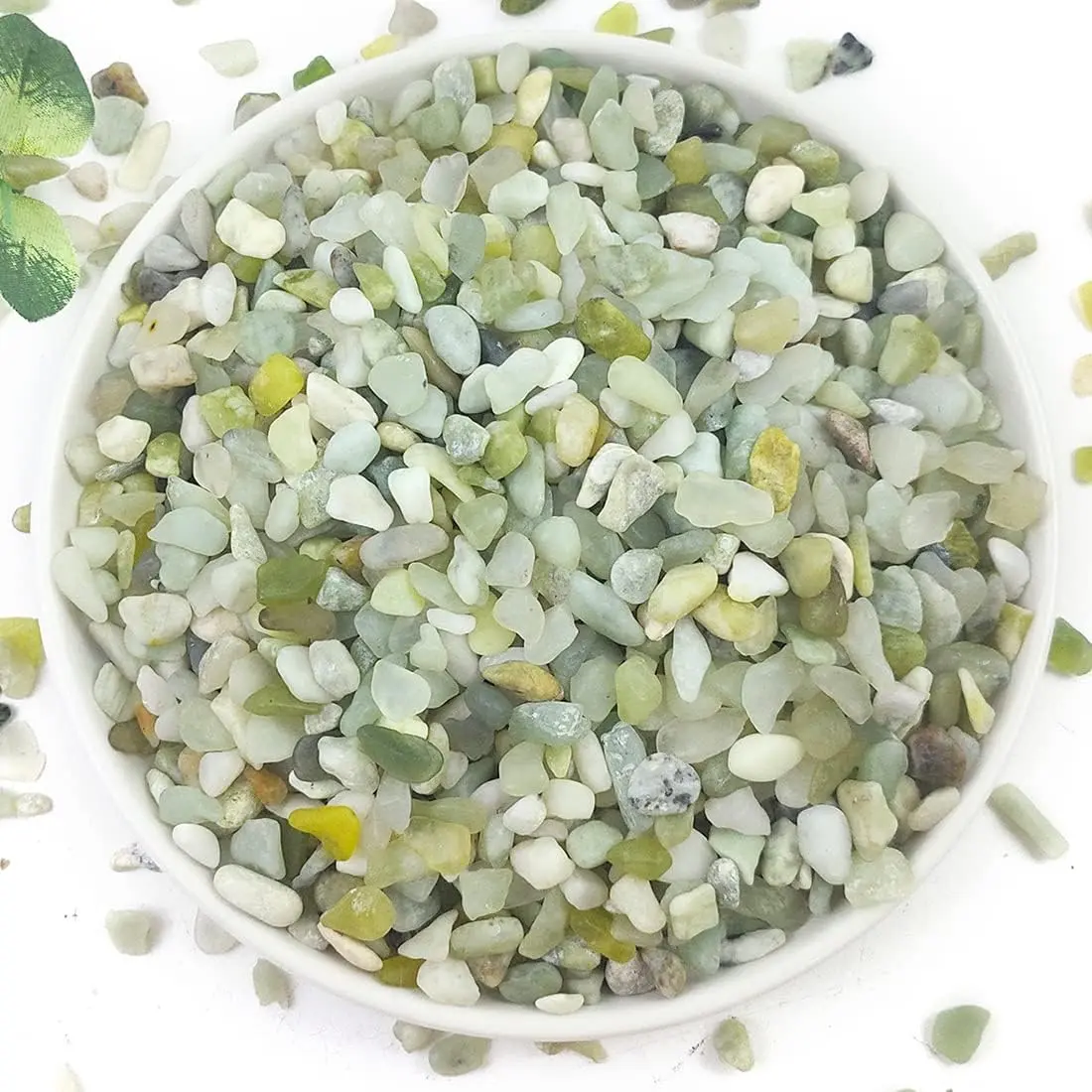 2LB Succulent and Cactus Pebbles, 1/5 Inch Jade Rocks |   Natural Decorative Polished Stones, River Rocks for Plants, Vases and Outdoor Gardening,Green
