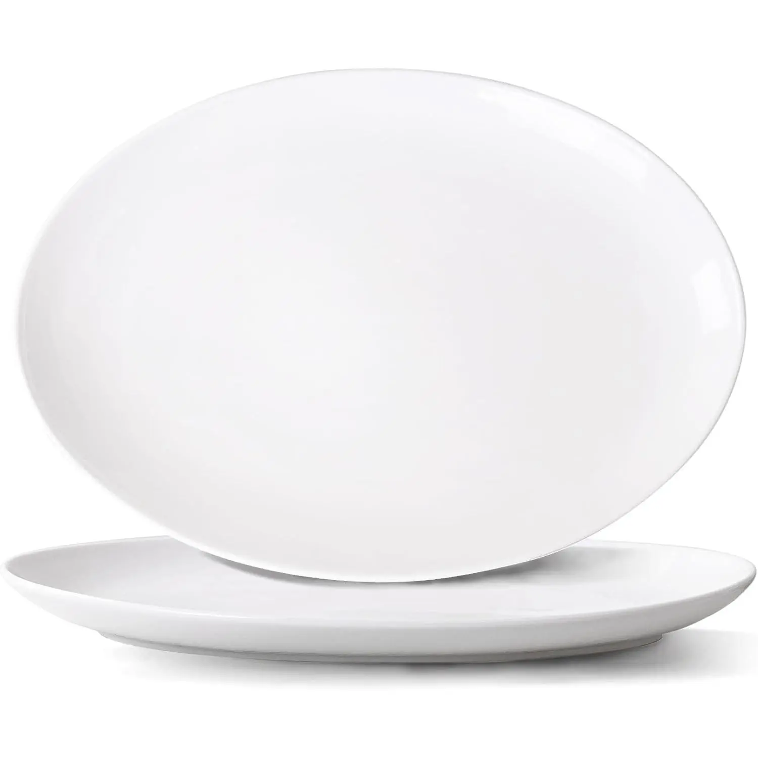 Serving Platters Set of 2 – 14 Inch Oval White Serving Platters, Large Porcelain Serving Platter Set for Party, Appetizers, Charcuterie, Sushi & Dessert, Microwave & Dishwasher Safe