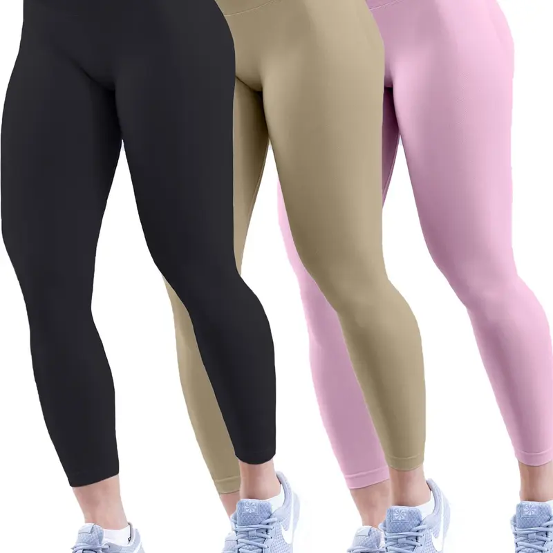 Women's Solid Color Skinny Pants, High Stretch Seamless Yoga Leggings, Tight Leggings, Legging for Women, Ladies Sportswear for Indoor Outdoor Wear, High Waist Compression Stretchy