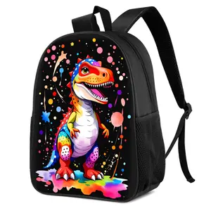 New 2D printed backpack for the back-to-school season, black single-shoulder backpack, large capacity and lightweight, 17-inch student backpack with adjustable shoulder strap and zipper closure, suitable for commuting, going to school and traveling, and s