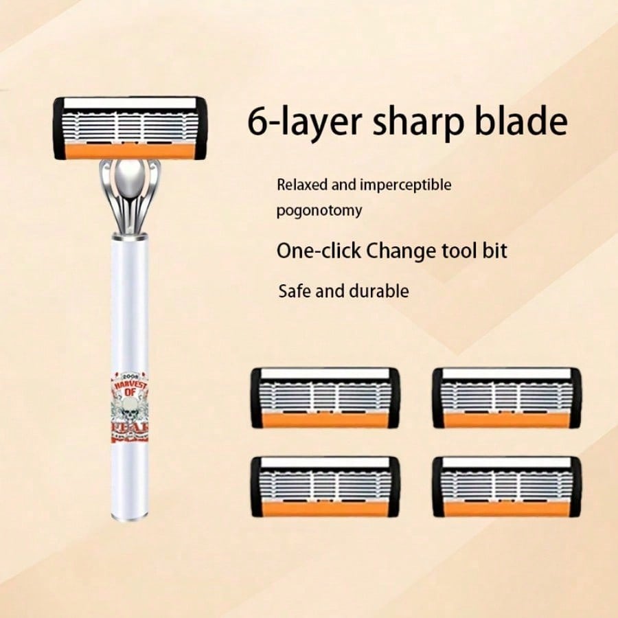 This classic men's razor features 72 ultra-sharp and durable blades, and its advanced design ensures a safe and smooth shaving experience.  It comes with two non-slip handles, making it an ideal gift for holidays and Valentine's Day.