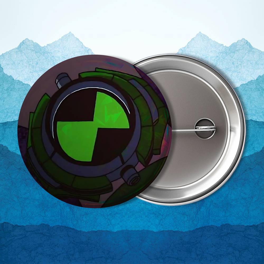 Art Alien Force B-Ben 10 Cool Round Exquisite Badge Brooches Creative Pins For Clothes Hat Backpack Gift Accessories