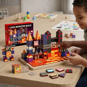 MAGNETIC BUILDING CUBES 52/60 Pcs | STEM Montessori Magnetic Tiles for Kids | Strong Grip, Drop Resistant, Light-Through Exploration | Shape Matching, Logic, Spatial & Hand-Eye Skills | Non-Toxic Rounded Large Pieces | Birthday Gift for Ages 3-6