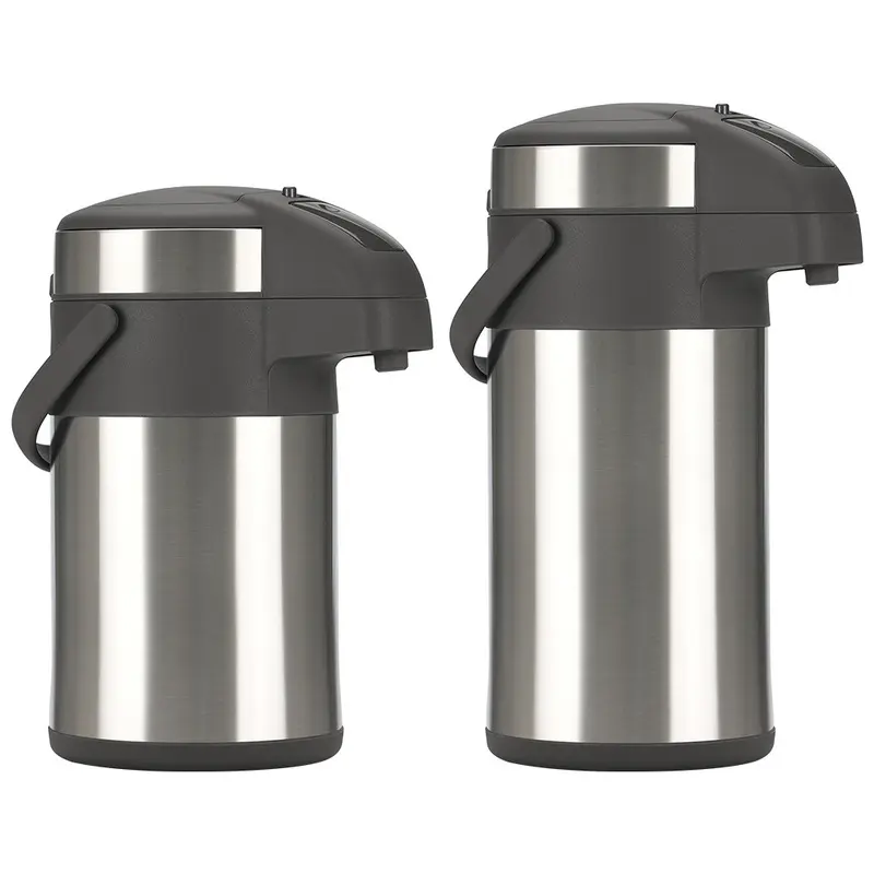 New Hotel Quality Air Pressure Insulated Kettle 316 Stainless Steel One Press Pour Commercial Coffee Tea Kettle For Home Office Party Camping Use