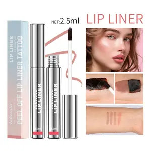 4 Colors Matte Waterproof Lip Liner, Peel-Off Lip Tint, Long-Lasting Wear, Smudge-Proof & Transfer-Proof, Nourishes and Moisturizes Lips, Korean Beauty, Suitable for Lazy Girls and Beginners