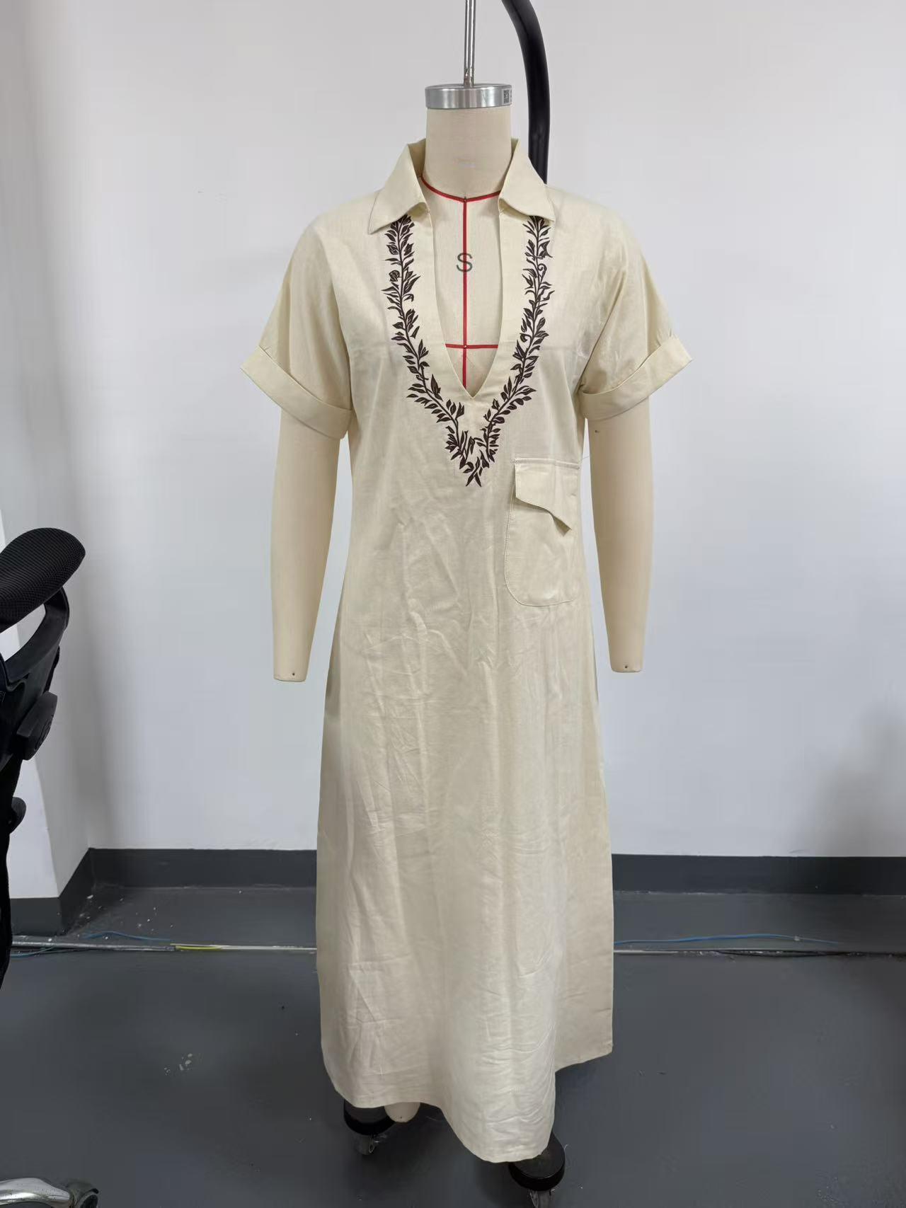 Boho Embroidered Dress - Perfect for Beach, Vacation & Brunch! Casual V-Neck Short Sleeve Pocket Maxi Dress #   MaxiDress #   Dress #   EmbroideredDress #   BohoFashion #   SummerDress #   VNeckDress #   WithPocket #   Outfit of the Day #   WomensFashion