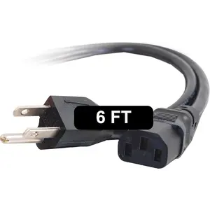 6FT Premium Replacement AC Power Cord - Durable Power Cable for TV, Computer, Monitor, Appliance & More (24240), Pack of 1
