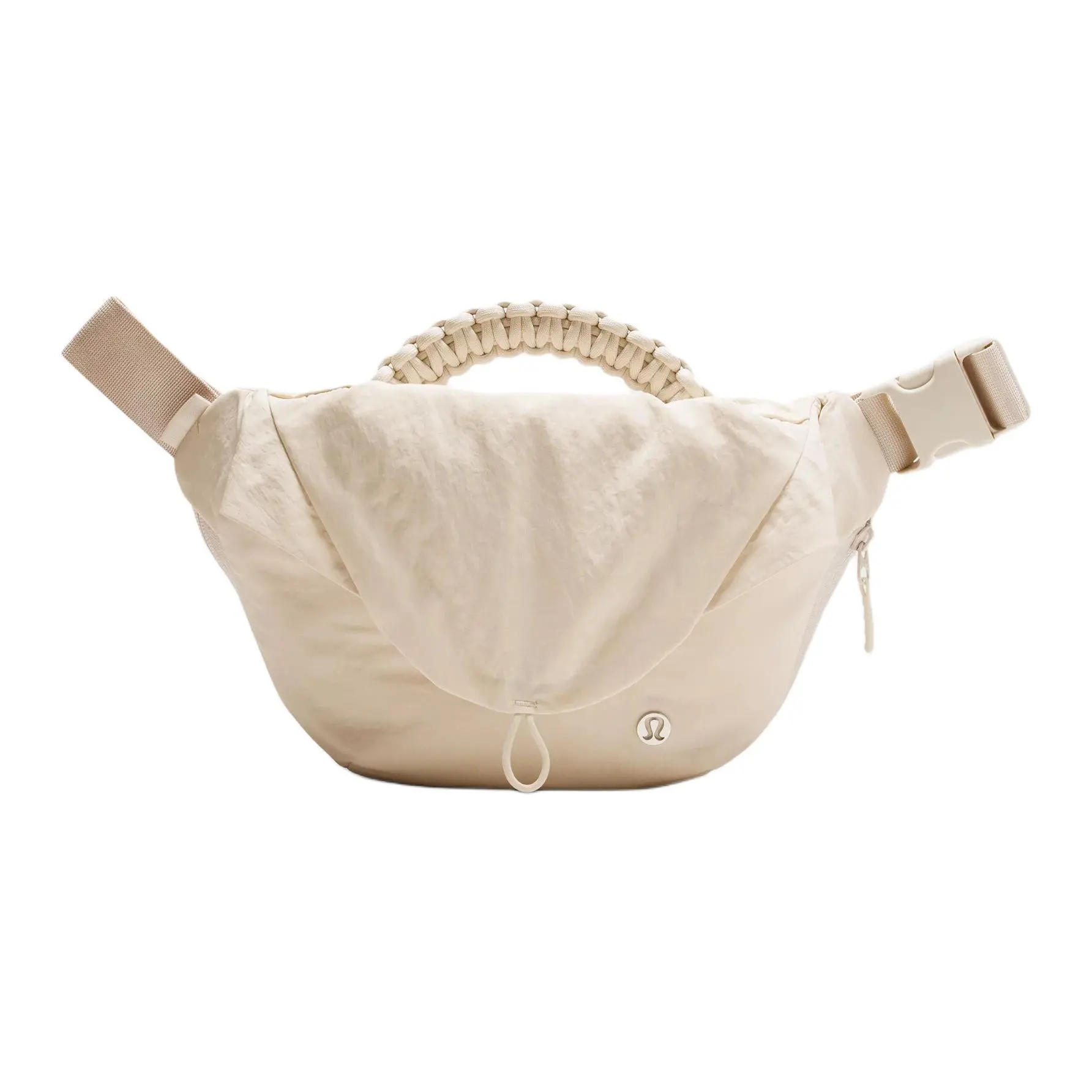Lululemon 3L Waterproof Polyester Curved Tote Bag, Carry-All Women's Handbags for Men and Women - White Jade Style
