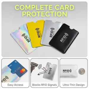 8 Pack RFID Blocking Card Sleeves, Anti-Theft Protector for Credit Cards & ID Cards, Slim Lightweight Design