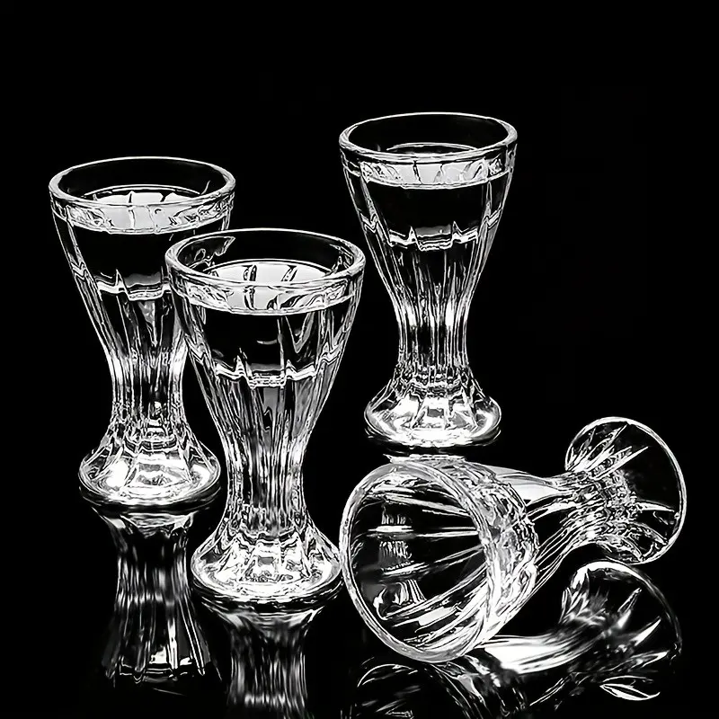 2/4/6/8/12pcs, Glass Small Glass Set, Suitable For Scotch Whisky, Bourbon Whisky, Tequila Whisky, Brandy, Vodka, Tequila, Christmas Theme, Outdoor, Swimming Pool, Beach, Travel, Camping, Picnic