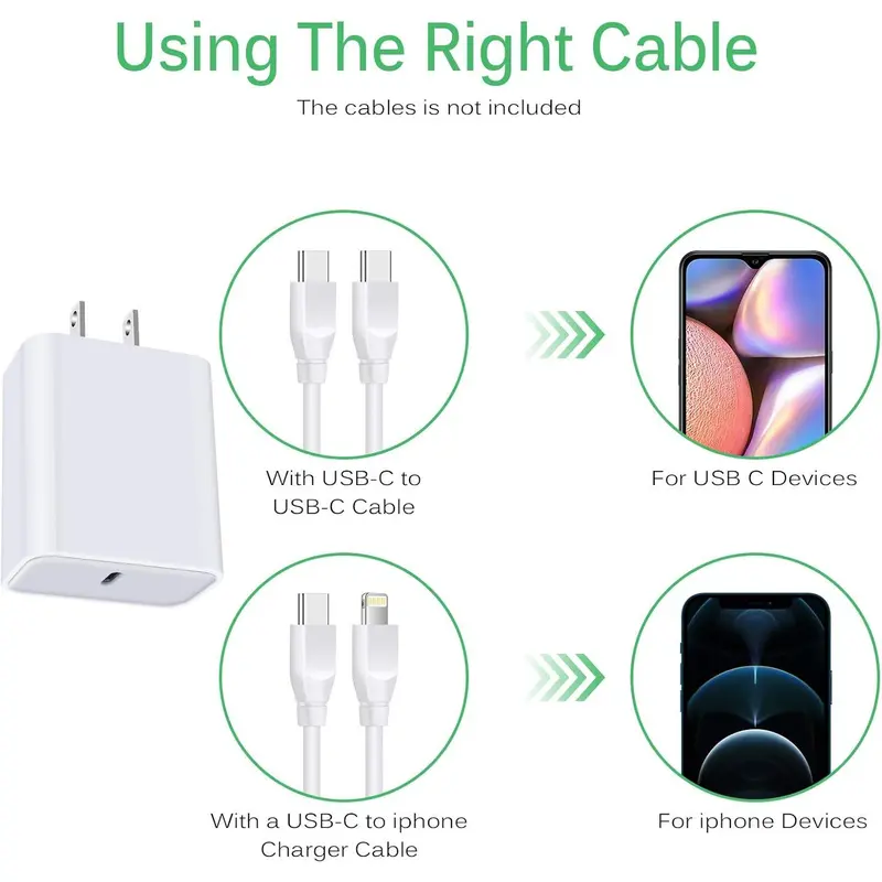 20W Fast Charger For Google Pixel 10 Pro - USB C Wall Charger With 6ft Cable