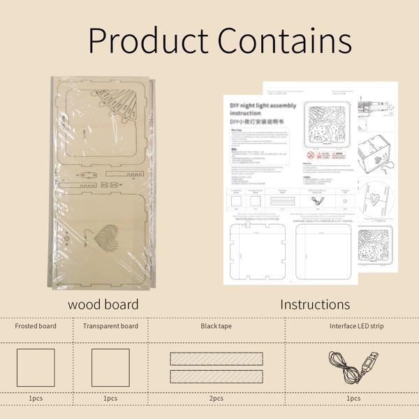 3D Wooden Puzzles Love Model Kit Night Lights Desk Decorations Birthday Christmas Gifts For Women Age14+