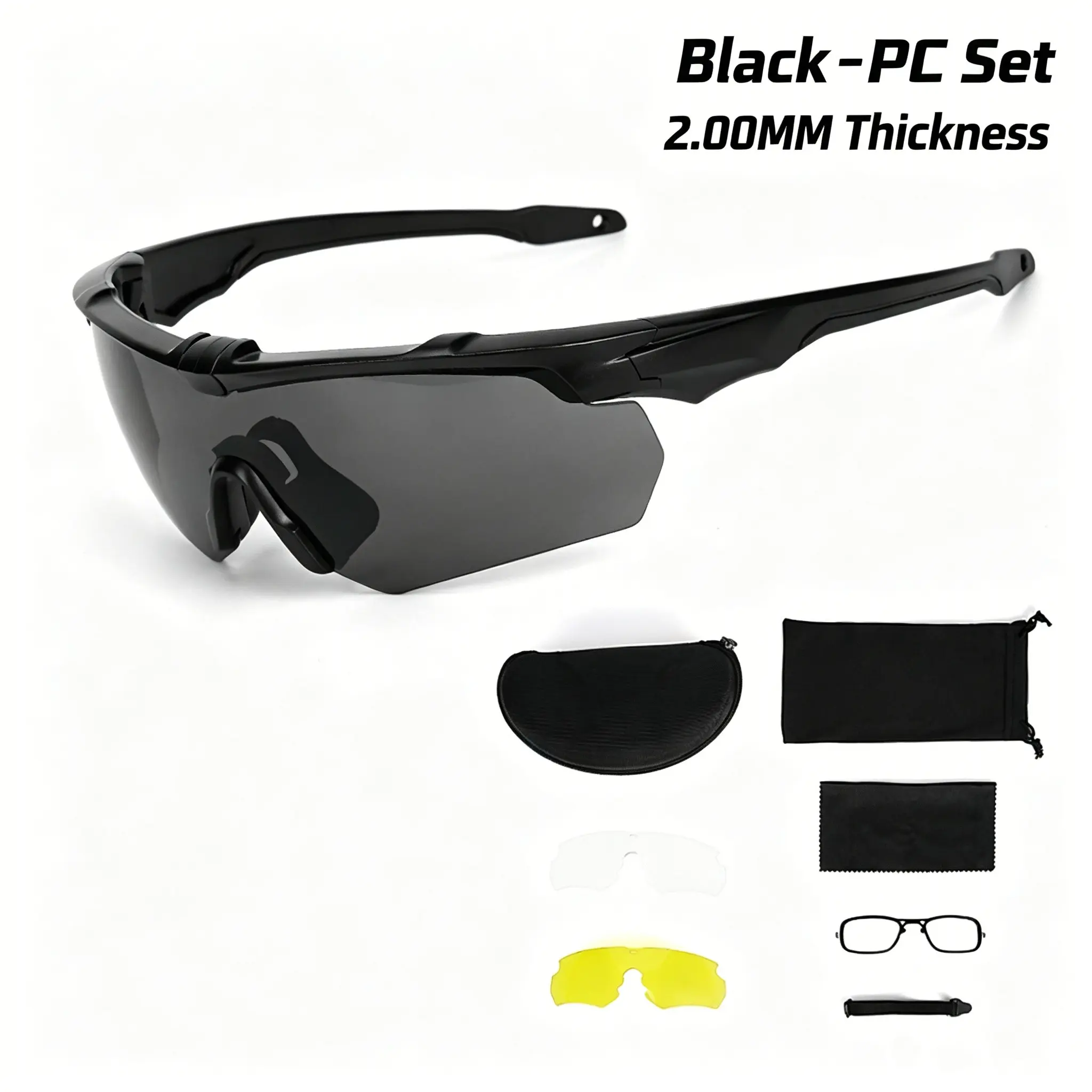3 Lens Set Protective Goggles, Outdoor Cycling Sports Tactical Bulletproof Eyewear, Real Shooting Sniper Glasses, Gear Protection