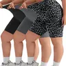 3-Pack Women's Plus Size High-Waisted, Comfortable Sporty Lounge Pants, Summer Stretch Workout Gear, Side Pockets for Various Activities, Athletic Yoga Shorts, Workout Clothes Women
