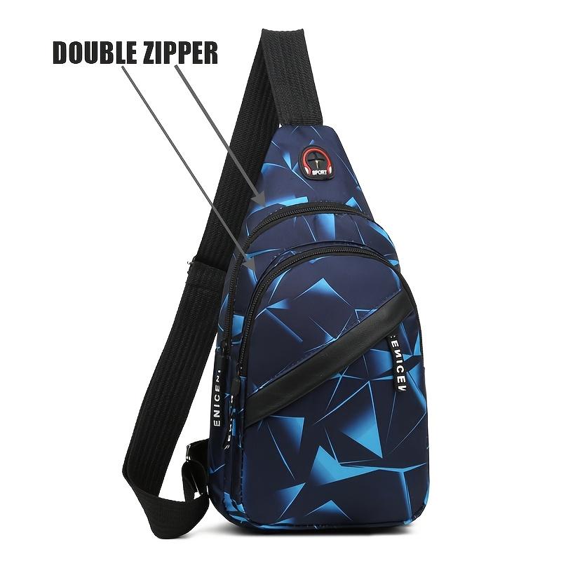 Double-layer zipper large-capacity single-shoulder bag - fashionable crossbody bag - lightweight outdoor sports crossbody bag - casual couple backpack
