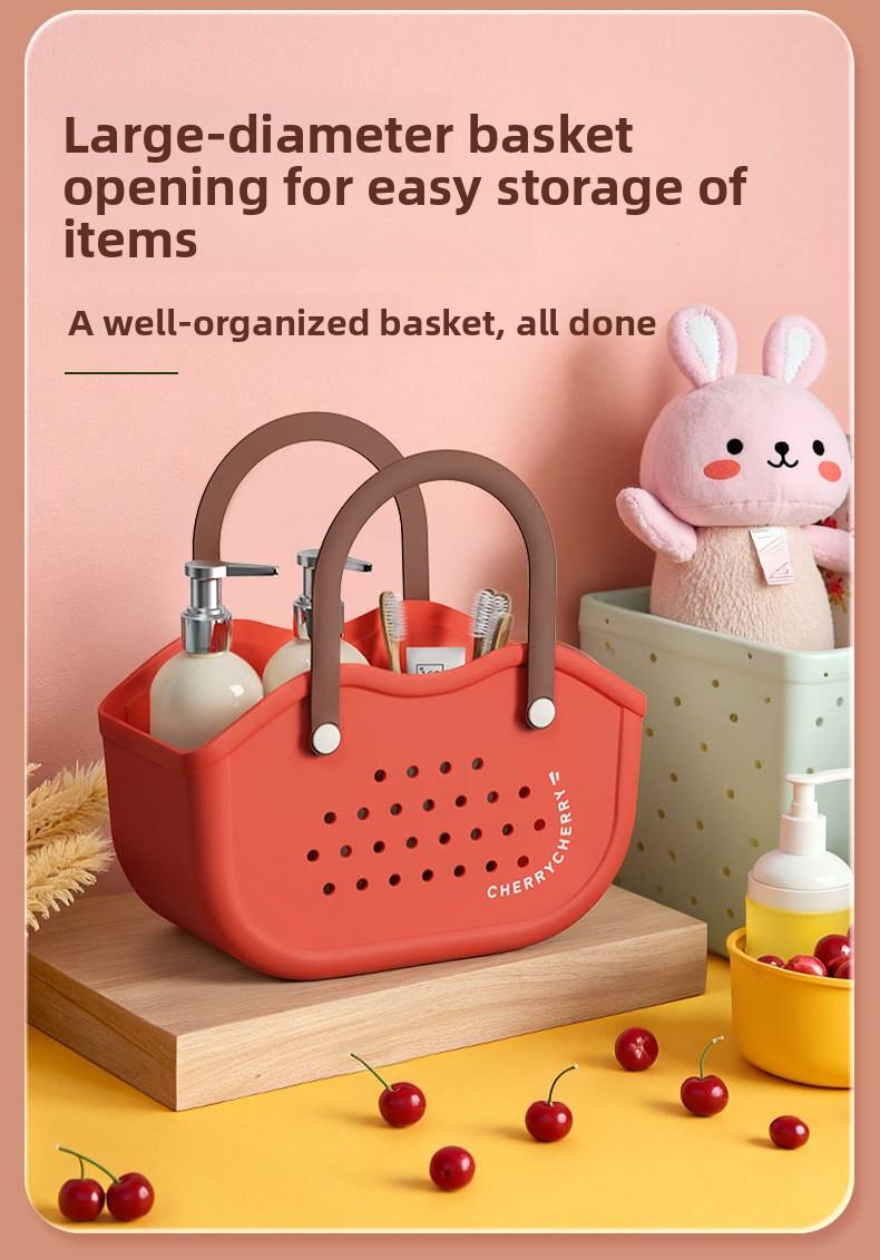 Bath Basket Handheld Shower Basket Bathroom Toiletries Storage Basket Small Basket Organizer Plastic Bathing Basket