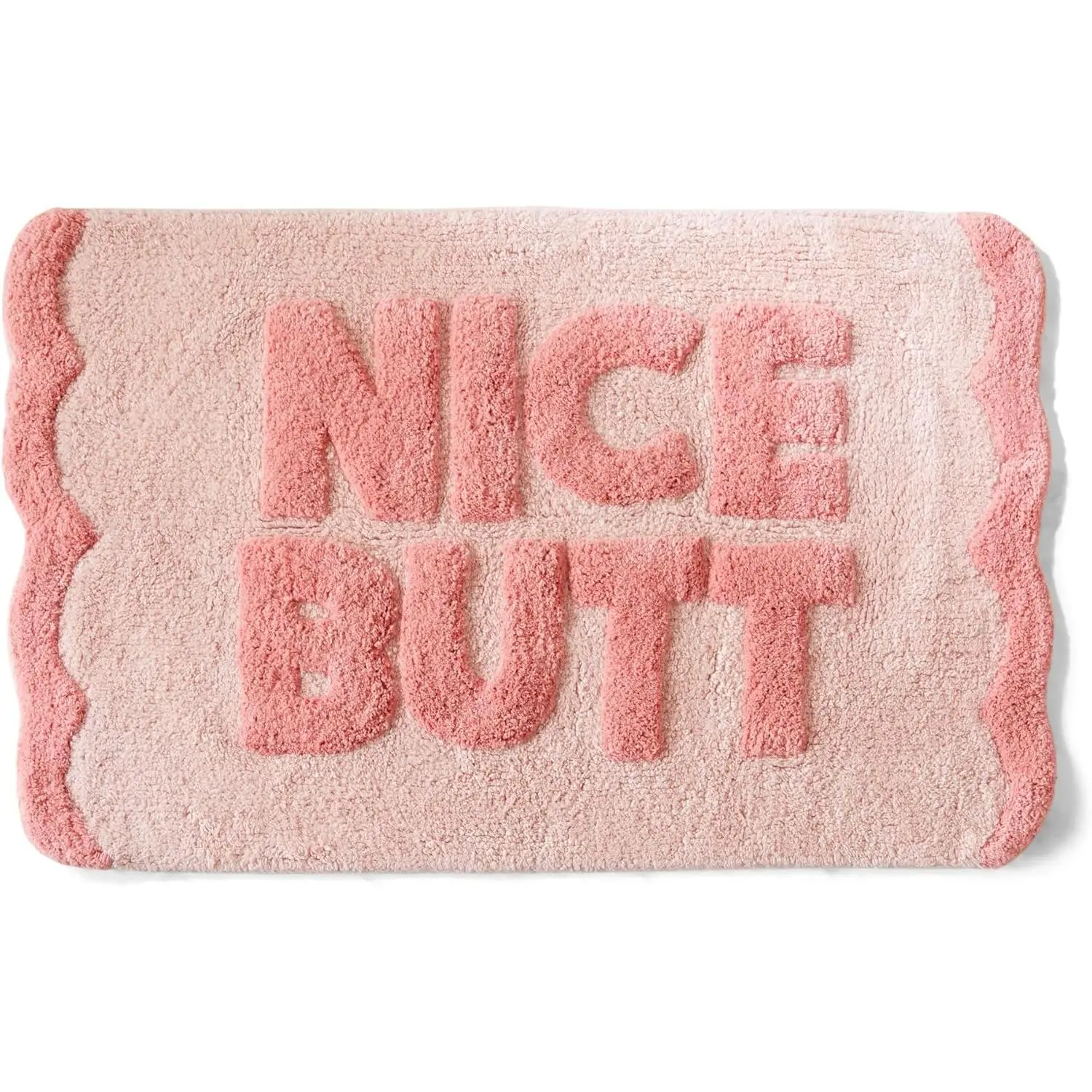 Cotton Tufted Cozy Fluffy Bath Rug with Bow Heart - Pink, Funny Decor, Absorbent Bathroom Accessory for Tub & Shower, 20"x32", Ideal Gift, Bathroom Accessories