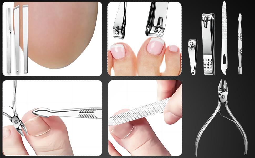 Manicure Set - 19 in 1 Professional Nail Clippers Pedicure Kit, Manicure Tool Kit, Stainless Steel Facial Grooming Set Kit, Gift Idea for Women, Men, Girls, Teens, Black springtok
