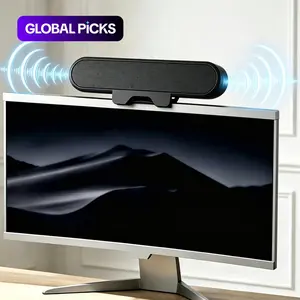 Computer speaker, monitor speaker, Sound Bar Speaker, Adjustable speakers, stereoscopic sound effect, adjustable volume, easy to clip onto monitor, space-saving, wired audio, suitable for laptops, games, homes