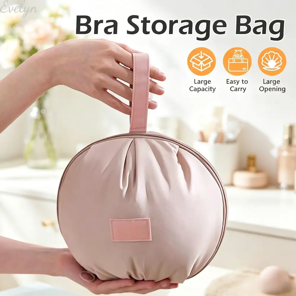 3-in-1 Lingerie Travel Organizers - 2-Piece Zipper Containers, Multi-Compartment Easy Opening Storage, Compact for Bras/Socks, Intimate Apparel Holder for Home/Luggage, Reusable Travel Pouch for Airplane