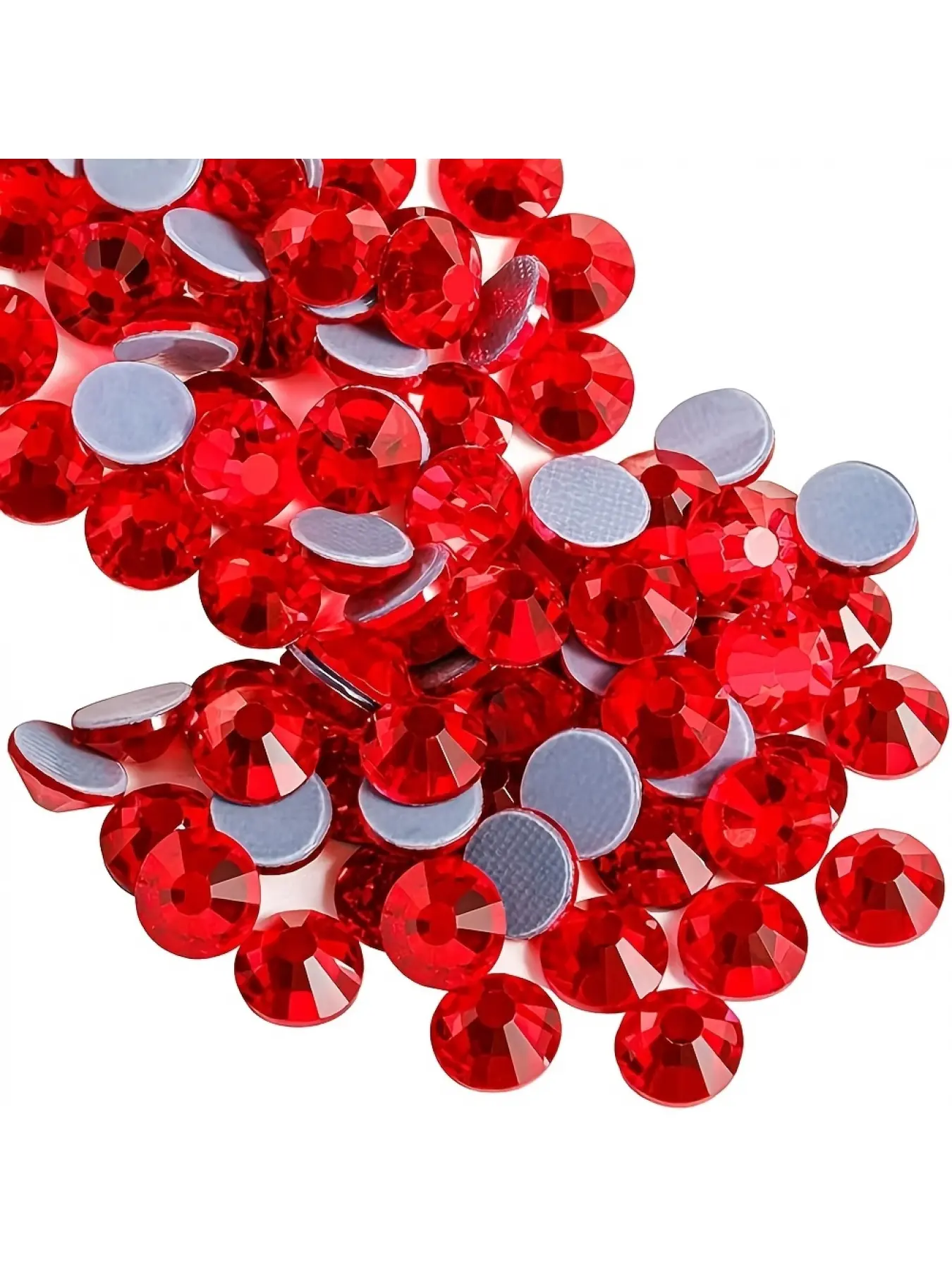 High-quality red heat-repaired glass crystal, glittering flat-backed rhinestone round crystal stone, used for clothing, shoes, jewelry production and fashion accessories