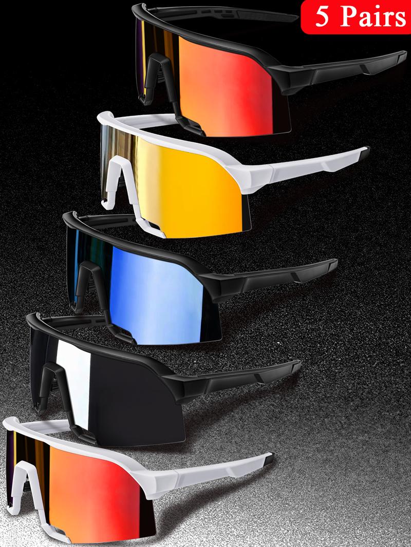 Unisex Sporty Flat Top Sunglasses, Trendy Casual Sunglasses for Everyday Use, Fashion Accessories for Outdoor Activities, Sports Outdoor Sunglasses