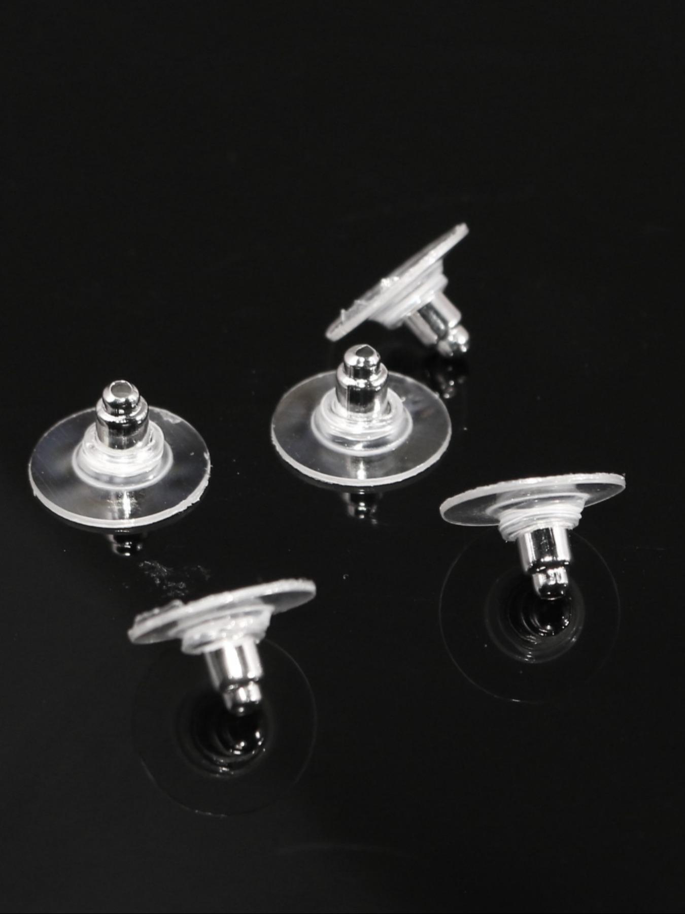 100pcs Solid Color Non-slip Earring Backs for Earrings, Portable and Lightweight Ear Safety Back, Diy Earring Repair Accessories