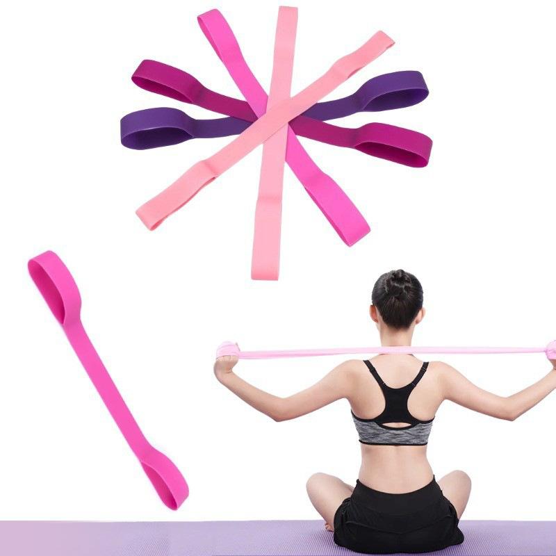 Cross-border 8-character puller Yoga pull belt Open shoulder beauty Back fitness equipment Resistance silicone elastic belt