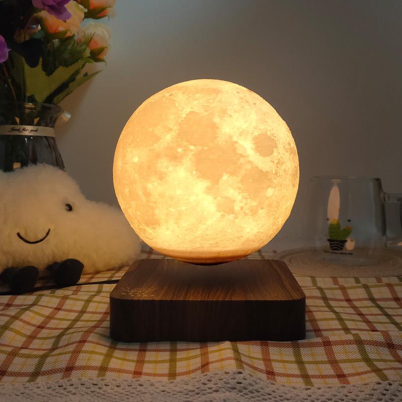 Lunar Miracle - Magnetic Levitating Moon Lamp with 3D Printed Craters - Mesmerizing Night Light for Bedroom, Office & Home Decor - 3 Color Modes, Creates a Futuristic Ambiance
