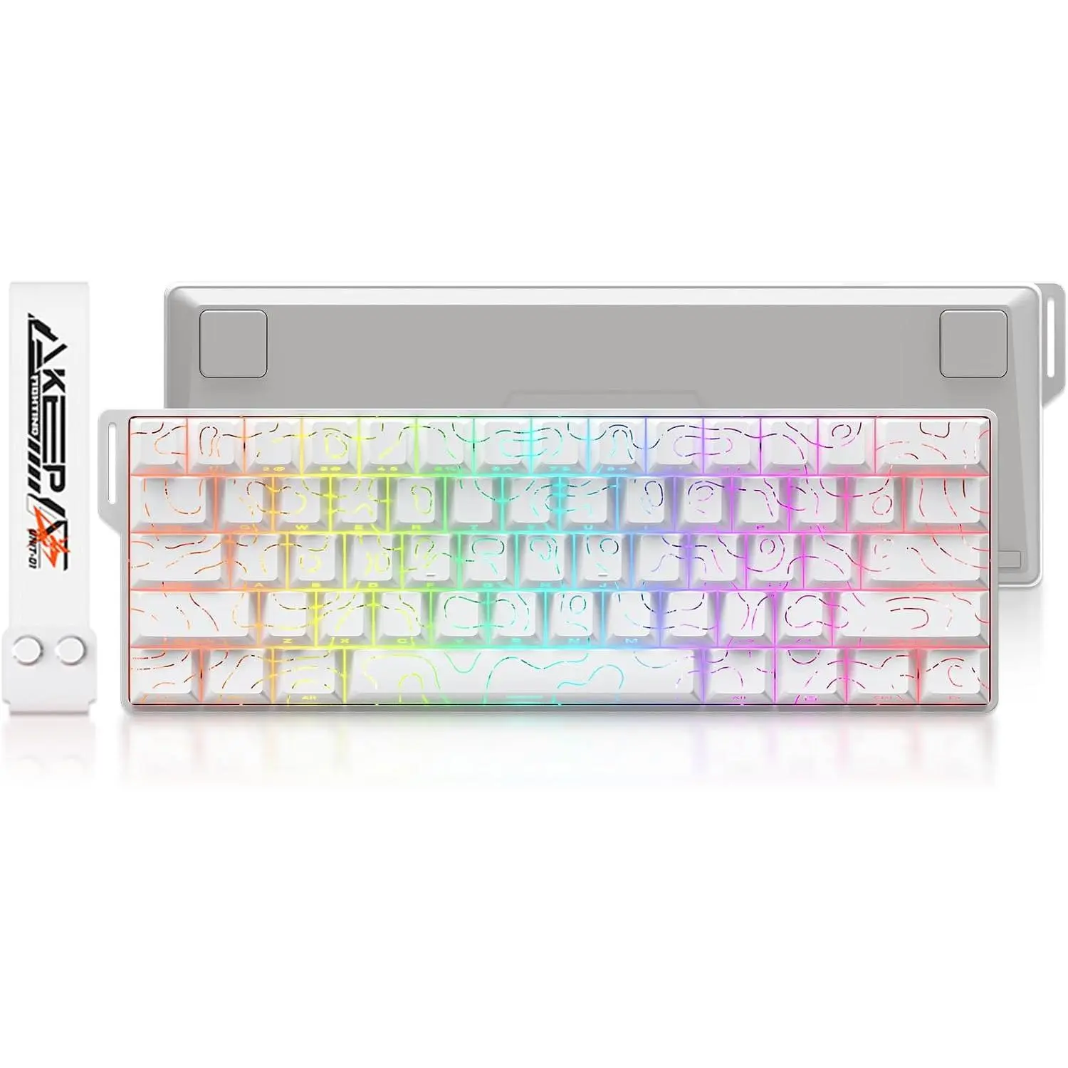 COOL60 60% Hall Effect Gaming Keyboard with  , SOCD, 0.01mm Actuation Adjustable Rapid Trigger,8000 Hz Polling, Topographic PBT Keycaps, Hot-swap, RGB Backlit