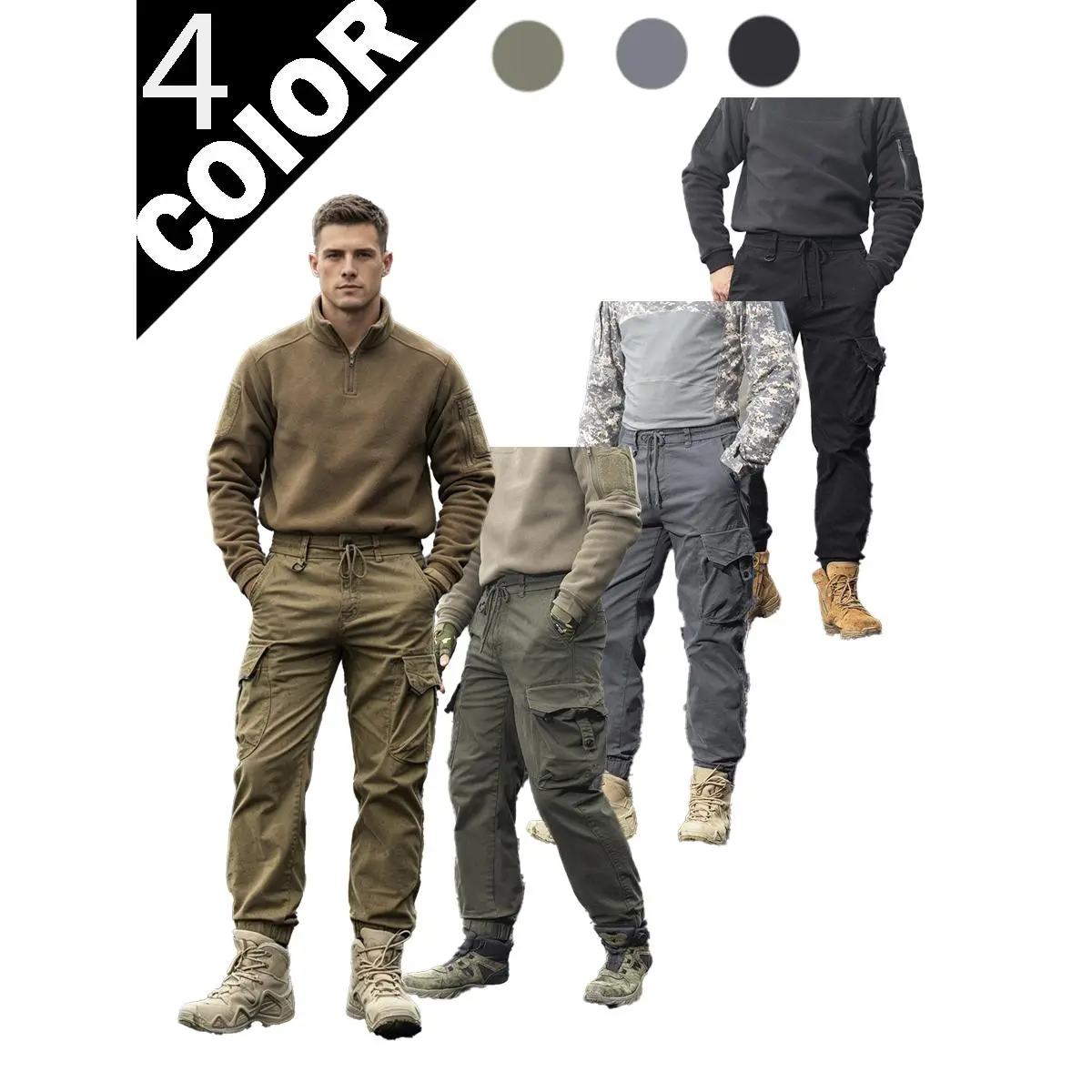 Men's 2026 Spring New Thin Multi-Pocket Loose Detachable Cargo Pants - Casual Mountain-Style Tactical Fishing Sports Trousers