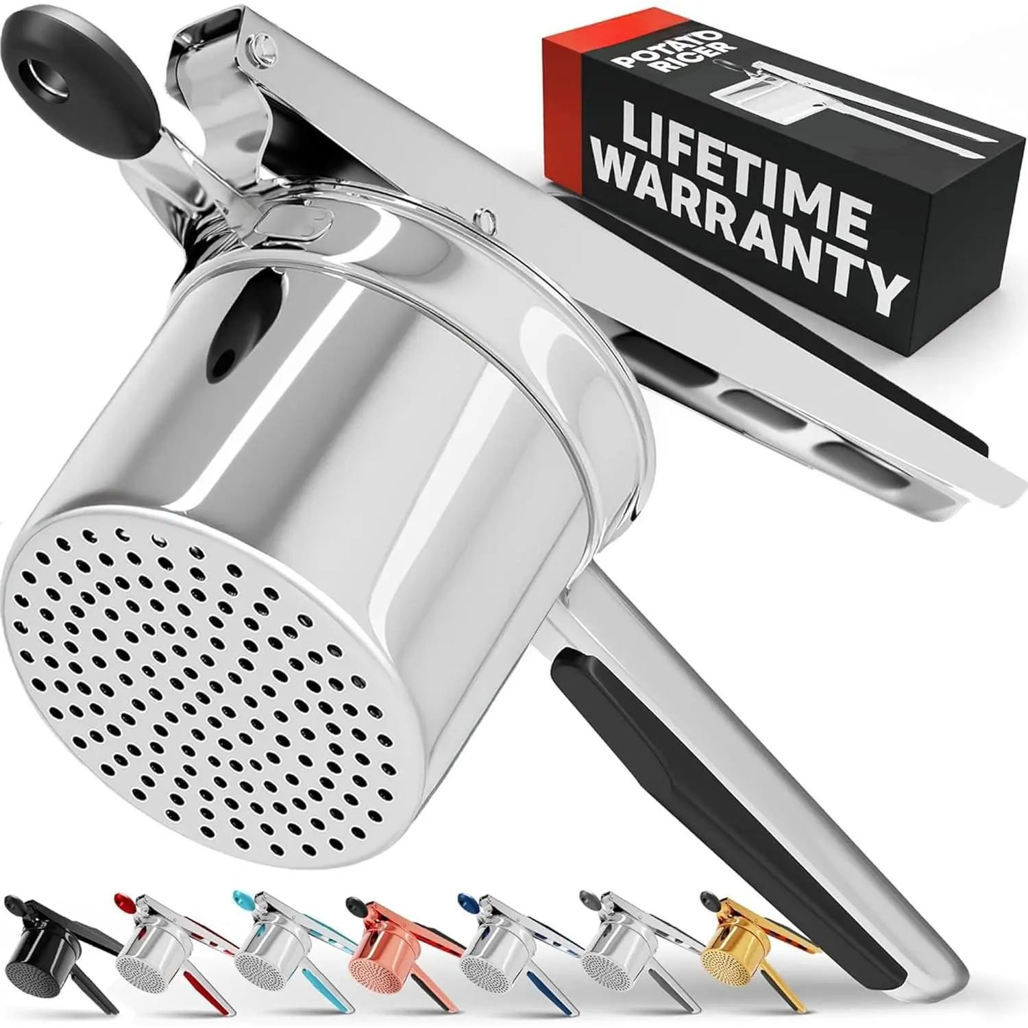Large 15oz Potato Ricer, Heavy Duty Stainless Steel Potato Masher and Ricer Kitchen Tool, Press and Mash Kitchen Gadget For Perfect Mashed Potatoes - Everytime party gift box campingessentials gathering set