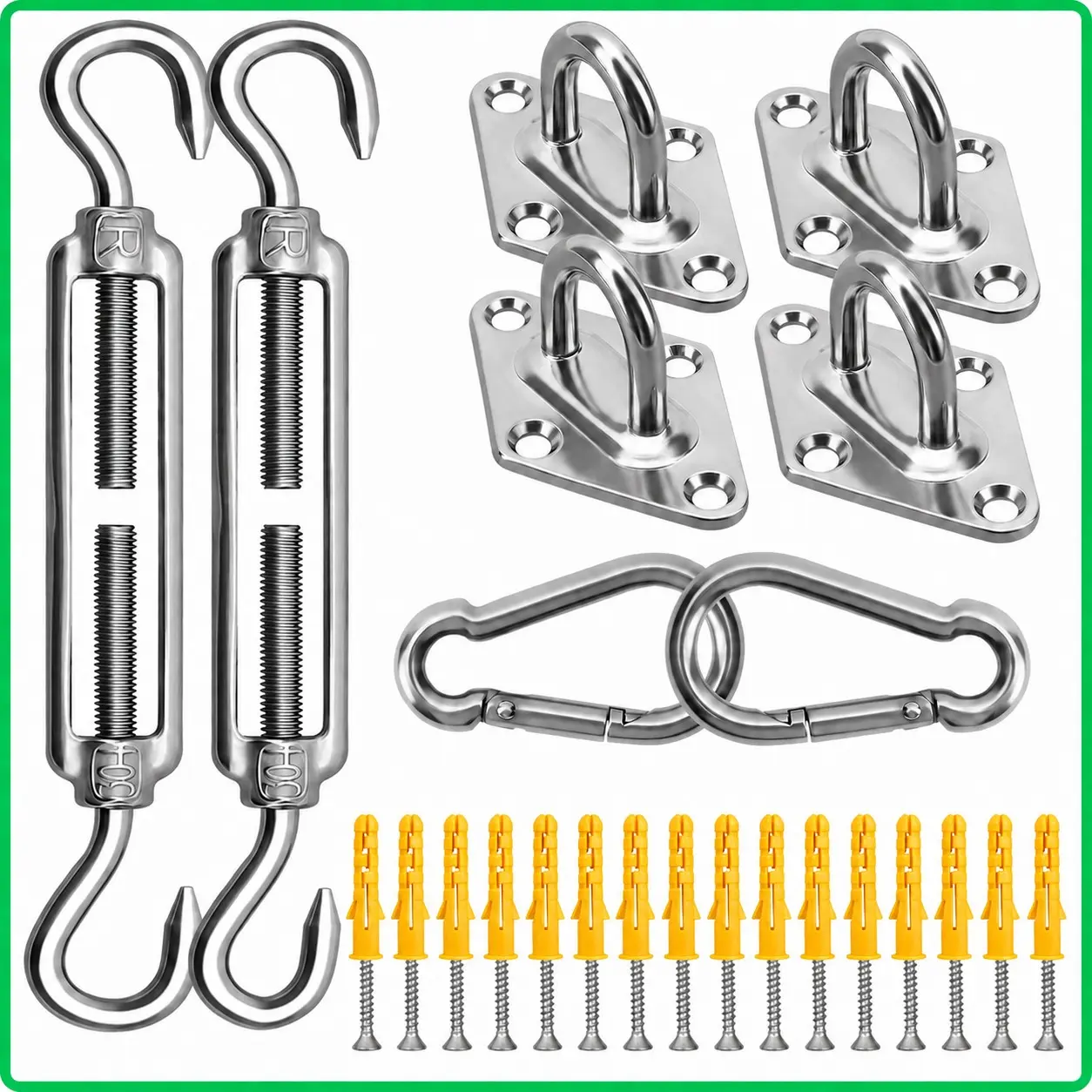 304 Stainless Steel Sunshade Net Accessories, Rhombus Buckle Tightener, Sunshade Sail Stainless Steel Parts, Sunshade Tent Accessories, Screw