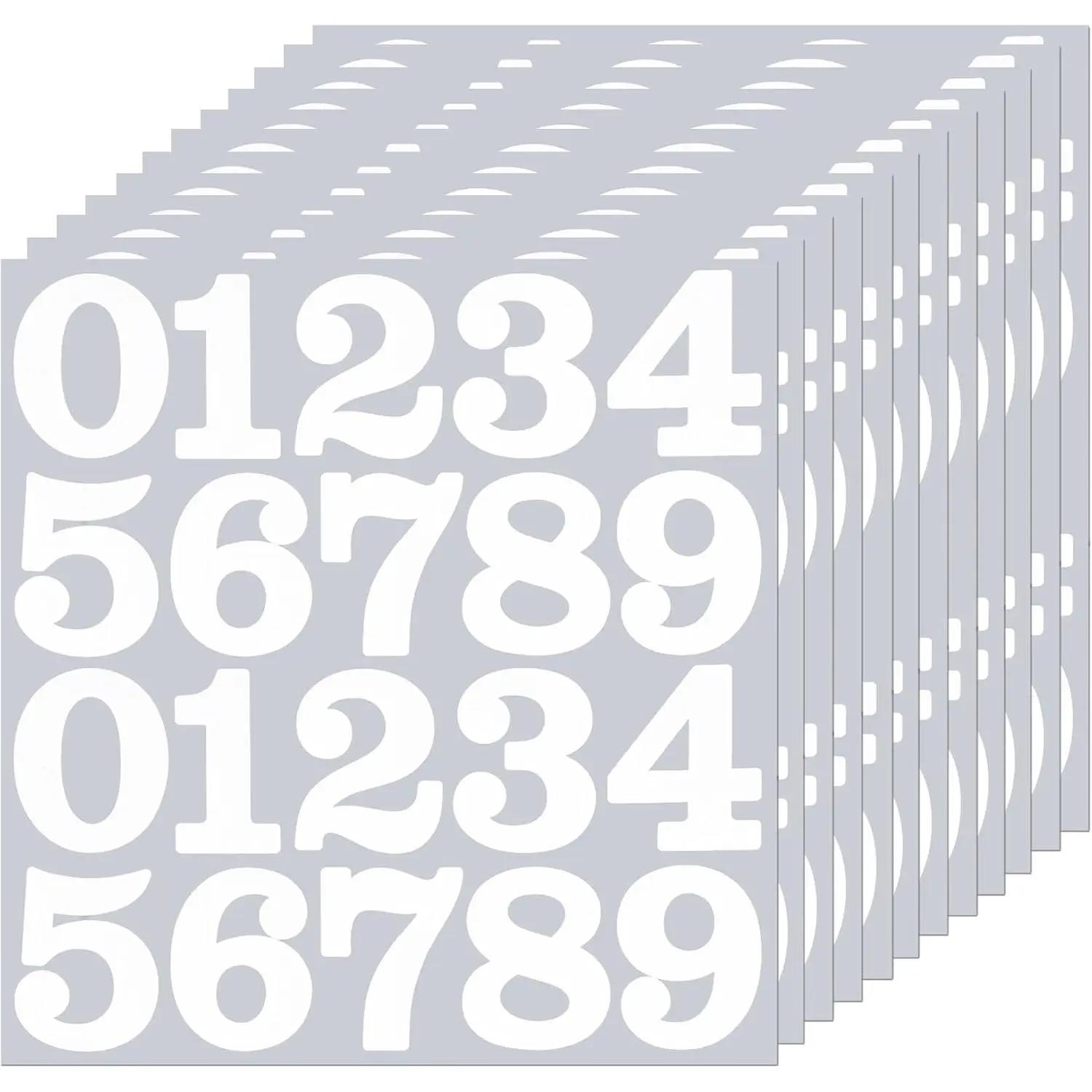24 Sets 2 Inch 0-9 Self Adhesive Vinyl Number Stickers for File,Lockers,Mailbox,Classification,Organizer - 12 Sheets White